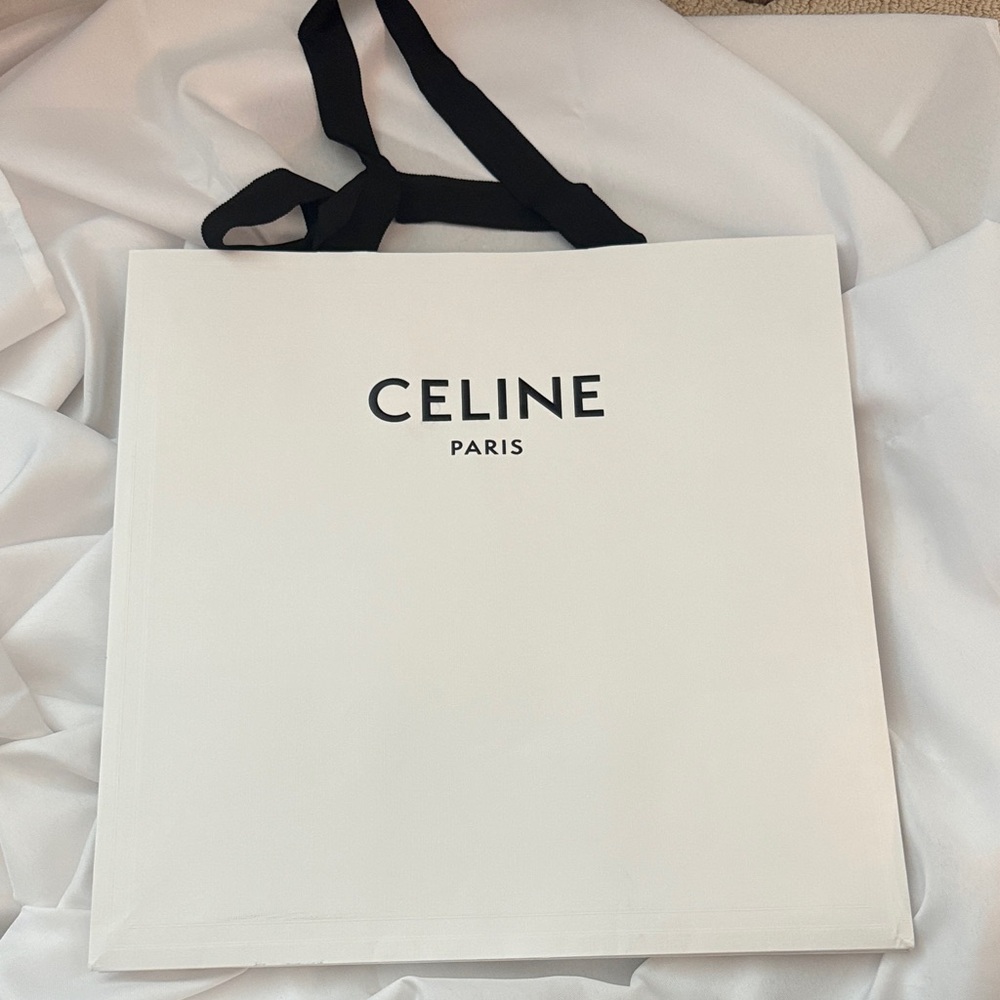 XL Celine White and Black Tote Bag
